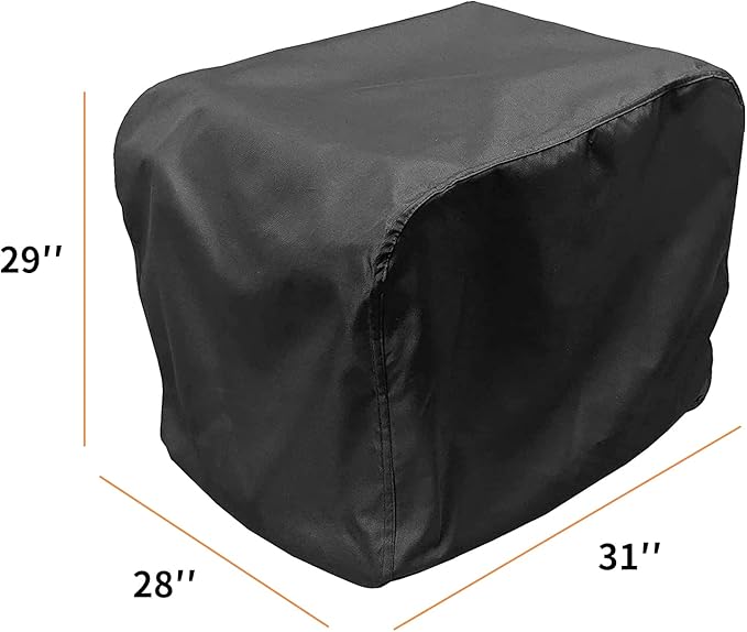 Generator Cover Waterproof Heavy Duty Thicken 600D Polyester with Elastic Drawstring Weather/UV Resistant Generator Cover for Universal Portable Generators 6500-9000 Watt (31''L x 29''W x 28''H)