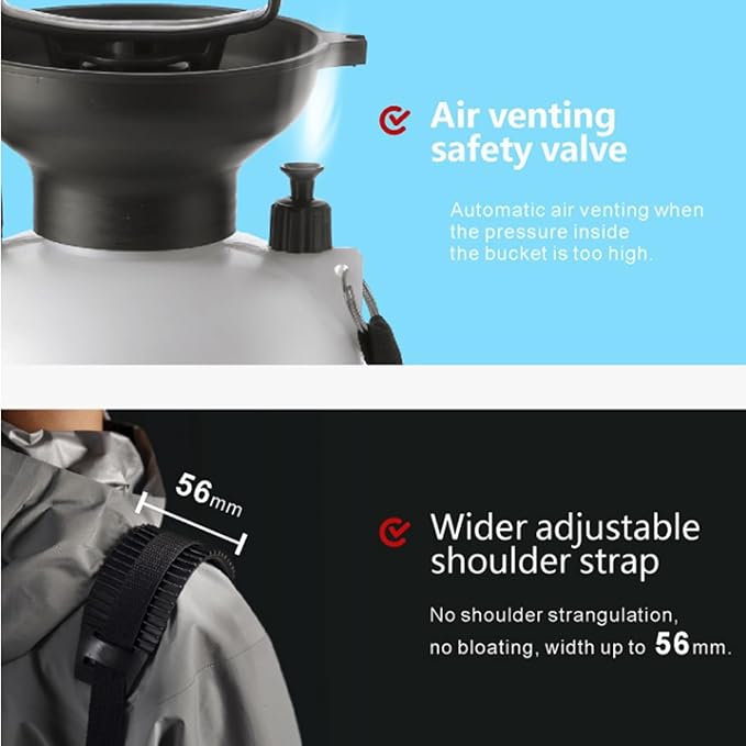 Portable Camping Shower 5L Portable Shower with 10 Modes Sprayer Head and 9.84ft Hose for Garden Picnic Hiking Beach Car Cleaning Camping