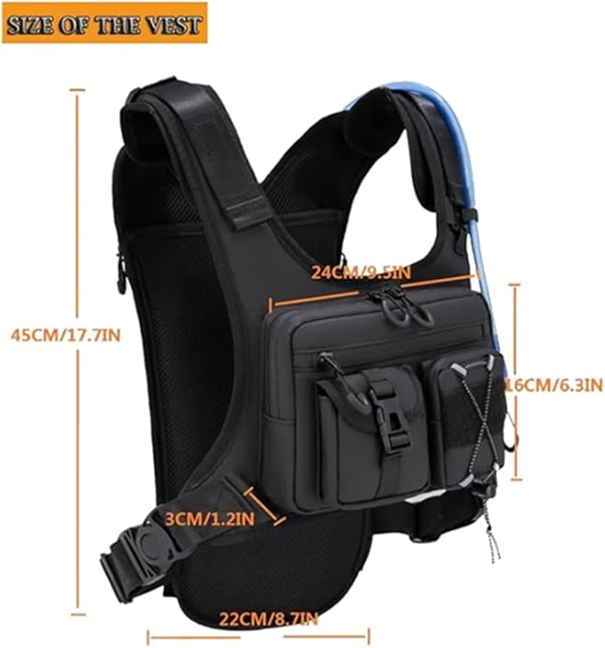 Heavy Duty Adventure Chest Pack Vest for Outdoor Travel Backpacking Training Essential Multi Compartment Running Pack