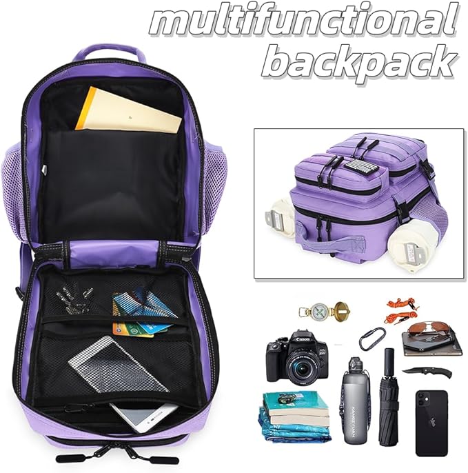 9L Mini Tactical Backpack for Men and Women Tactical Backpack Small for Hiking Small Tactical Bag（Light Purple）