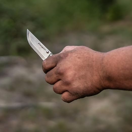COLD STEEL Finn Wolf 3.5in AUS8A Razor-Sharp Straight Back Blade 4.375in Griv-Ex OD Green Handle Hunting Folding Knife Boxed
