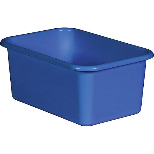 Teacher Created Resources Blue Small Plastic Storage Bin Pack of 6