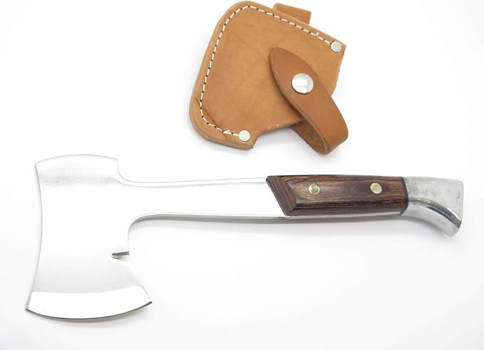 3.125 Blade Leather Camp Axe Hatchet Camping Fixed Knife Sheath