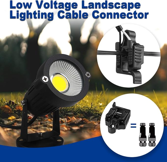 Low Voltage Landscape Wire Connectors 12-18 Gauge UL Listed Low Voltage Cable Connector Outdoor Lighting Connectors for Landscape Lighting/Pathway Light/Spotlight Pack of 10