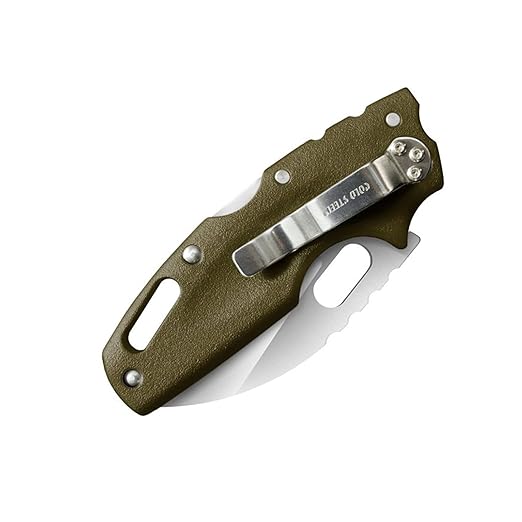 COLD STEEL Tuff Lite 2.5 AUS8A Sheepsfoot Razor-Sharp Plain Blade 3.5 Griv-Ex OD Green Handle Pocket Folding Knife Blister Pack
