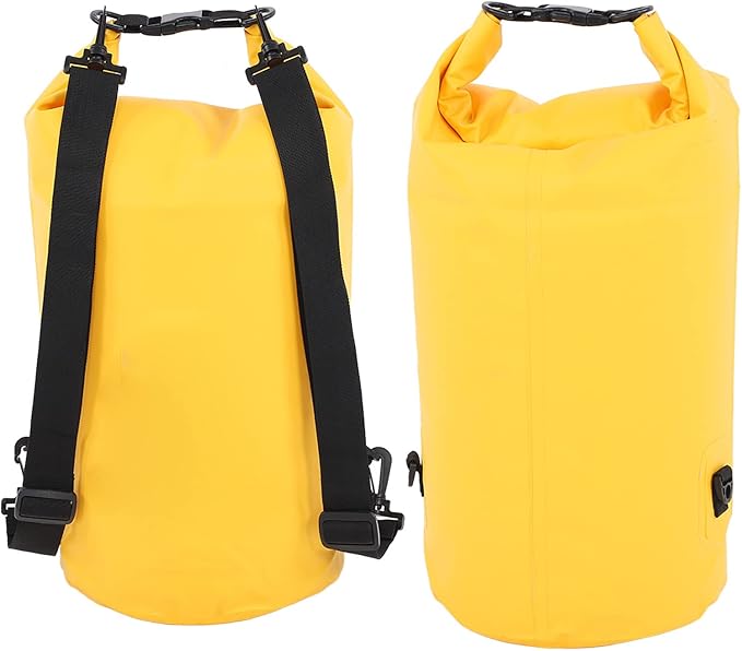 Dry Bag Camping Bag 20L Dry Bag Waterproof PVC Mesh Cloth Removable Lightweight Yellow for Boating Swimming Kayaking