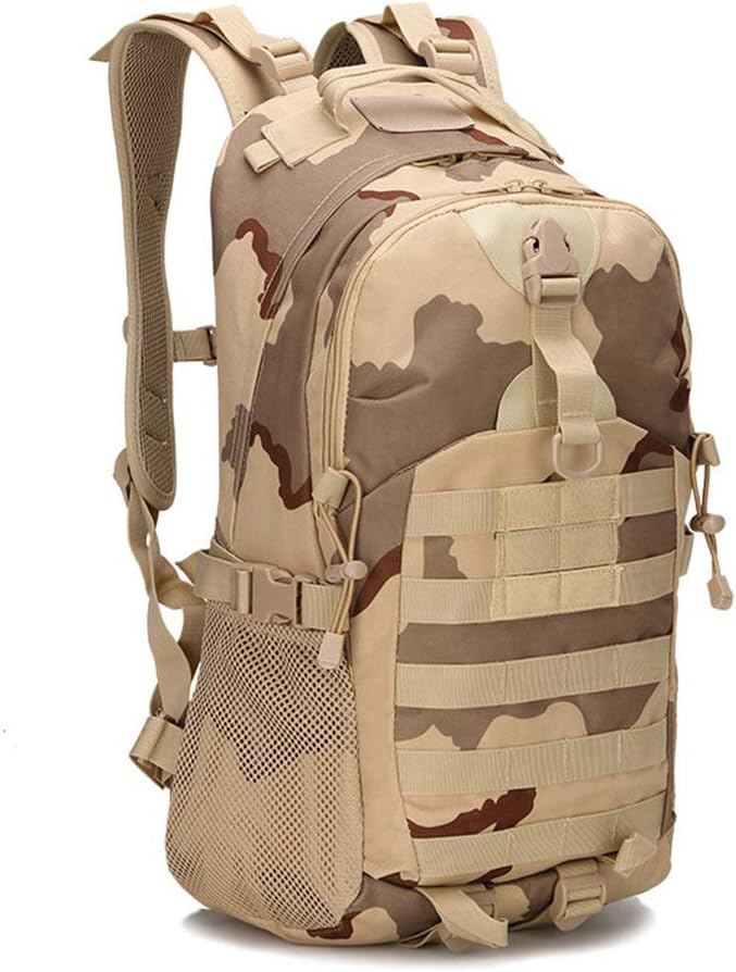 Outdoor Sports Pack Hiking Bag Tactical Rucksack Camo Knapsack Combat Camouflage Tactical 30L Molle Backpack - 3 Color Desert