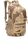 Outdoor Sports Pack Hiking Bag Tactical Rucksack Camo Knapsack Combat Camouflage Tactical 30L Molle Backpack - 3 Color Desert