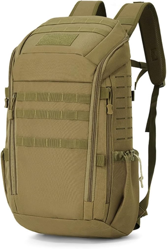 Outdoot Tactical Camping Backpack Large Molle Storage Hiking Trekking Fishing Bag Men Travel Rucksack(Khaki)