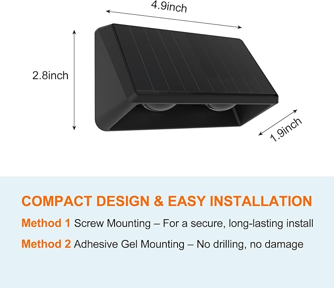 Solar Fence Lights Outdoor 8-Pack 3000/4000/6000K &amp 8 RGB Colors IP65 Waterproof LED Fence Lights Solar Powered 100 Lumens Outdoor Light for Yard Patio Deck Wall Stair Step Railing (4PK)