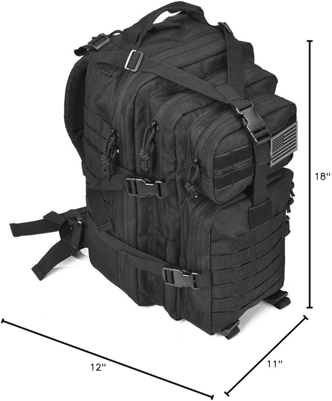 REEBOW GEAR Military Tactical Backpack for Men Large 34L Army 3 Day Assault Pack Molle Bag Backpacks (34L Black)