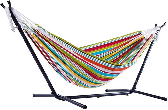 Vivere Double Polyester Easy Assemble Outdoor Hammock with Steel Stand Ciao