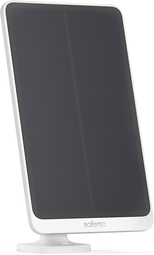 5W Solar Panel(Compatible with Safemo Cameras Only) for Outdoor Surveillance and Camera Charging Continuous Power Supply Adjustable Angle for Maximizing Solar Power Output
