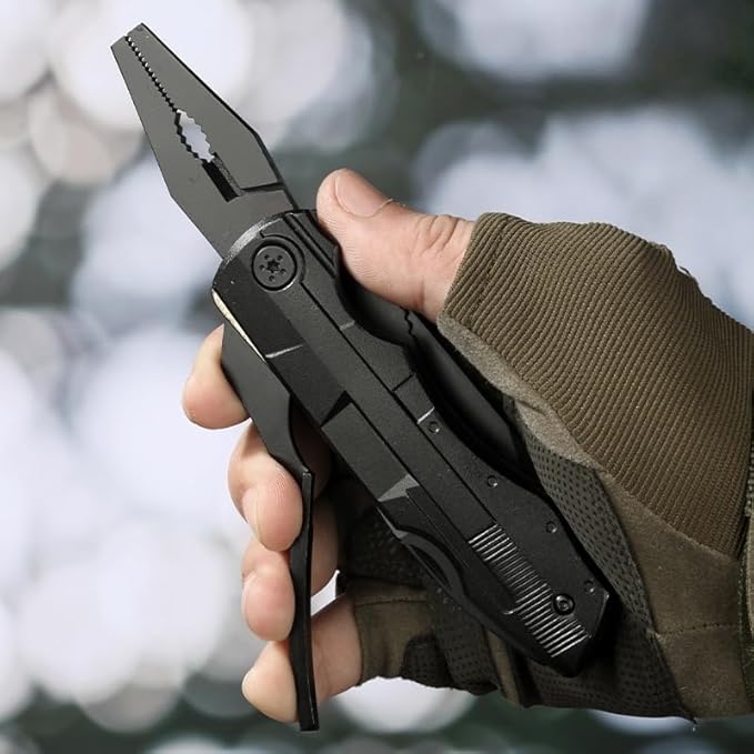 Multitool Pliers Foldable Pocket Knife Tool Screwdrivers Wire Cutter Bottle Opener Can Opener Belt Clip Compact Camping &amp EDC Gear