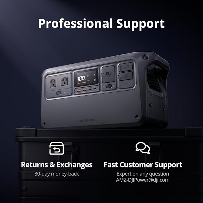 DJI Power 1000 Portable Power Station 1024Wh LiFePO4 Battery 2200W (Peak 2600W) AC/140W USB-C Output 23db Ultra-Silent Solar Generator For Home Backup Camping (Solar Panel Optional)