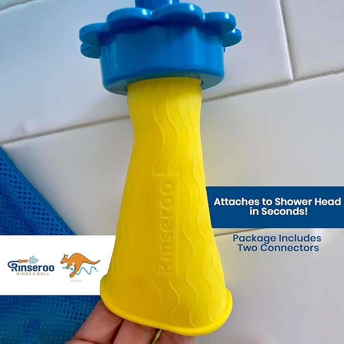 Rinseroo JUMBO Shower Cleaning Thing – Slip-On Handheld Hose Attachment for Fast Mess-Free Shower Wall Rinsing–6 Ft Hose Fits Up to 7 Shower Head–Temporarily Converts Standard Shower into Handheld