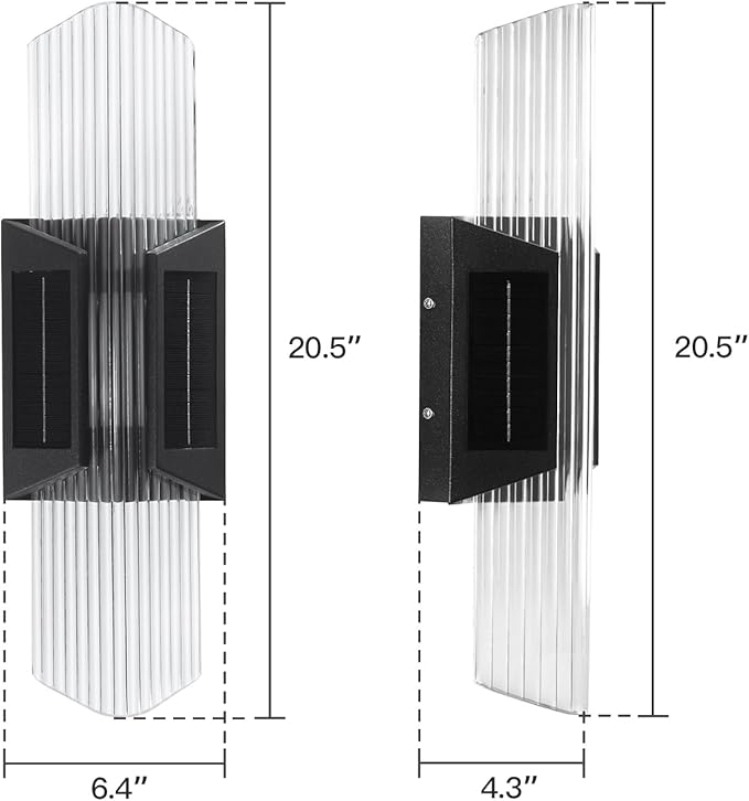 MVBT Solar Outdoor Wall Sconce Waterproof 20.5 Large Front Porch Light Fixtures 3000K LED Patio Wall Light Fixture Modern Outdoor Sconce Lights for House Exterior Garage Lighting Dusk to Dawn