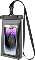 Dry Bags IPX8 Waterproof Phone Pouch with Adjustable Lanyard Large Capacity Transparent for Swimming Hiking &amp Boating(Black-2PCS)
