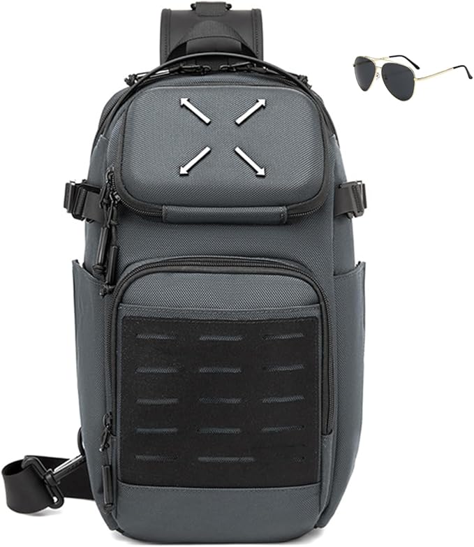 Military Tactical Sling BackpackDurable Crossbody Shoulder Bag for MenOutdoor Hiking Travel &amp Everyday Carry (gray)