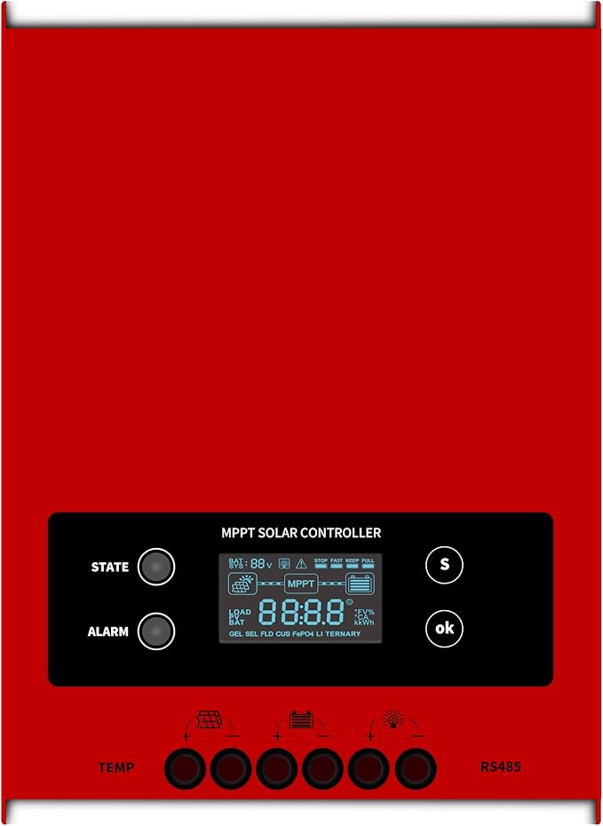 Esmart 4 Series MPPT Charge Controller 100A 12V/24V/36V/48V Auto Working Max. PV 250V Intelligent Regulator with LCD Display for Lead-Acid and Lithium-ion Batteries