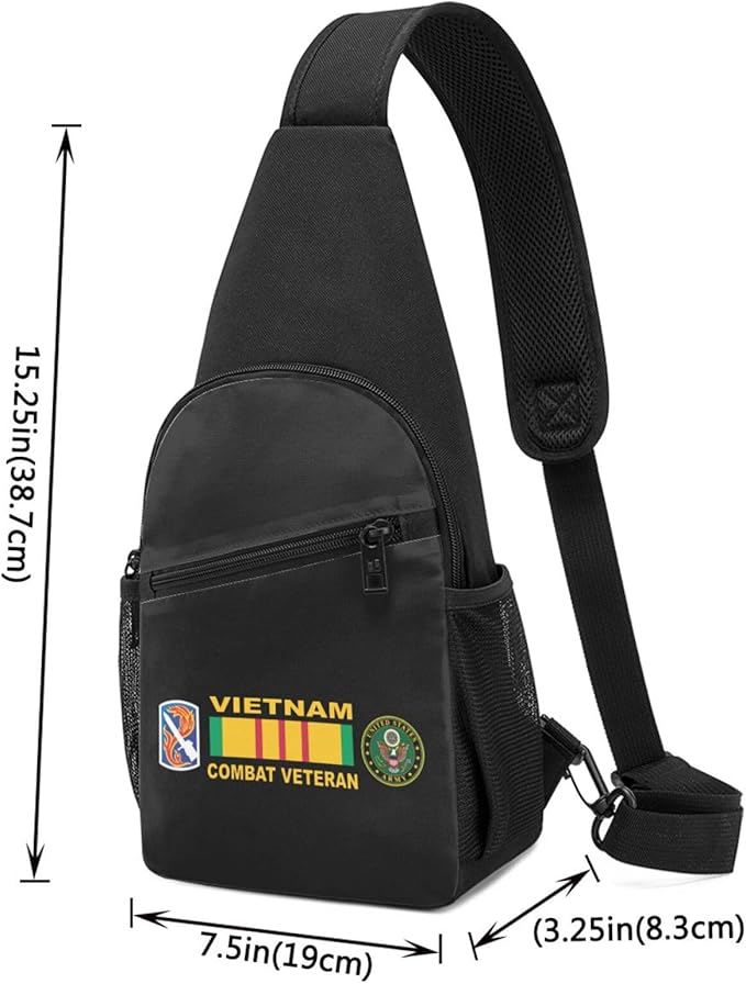 198th Infantry Brigade Vietnam Combat Veteran Chest Pack Leisure Shoulder Crossbody Chest Bag
