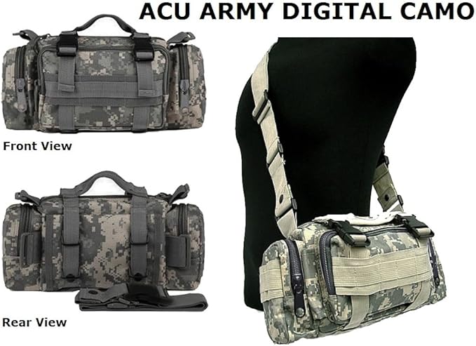 Ultimate Arms Gear ACU Army Digital Camo Camouflage 5 in 1 Tactical Modular Deployment Compact Utility Carry Bag MOLLE Case Heavy Duty Combat Multi-Functional Equipment Survival Assault Transport Comp