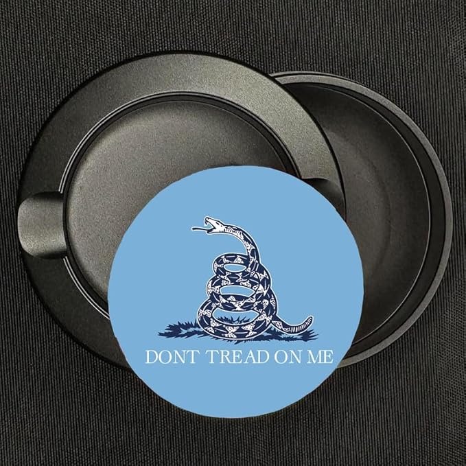 Brotherhood Metal Zyn Container | Metal Holder | Zyn Can | Don't Tread on Me Flag | Gadsden Flag | Sky Blue Navy White