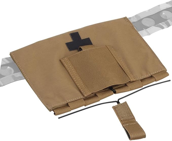 Tactical First Aid Kit MOLLE IFAK Pouch Medical EMT BagCompact Quick Release Emergency Pack For Outdoor Sport Military Game Hunting Airsoft (Tan)