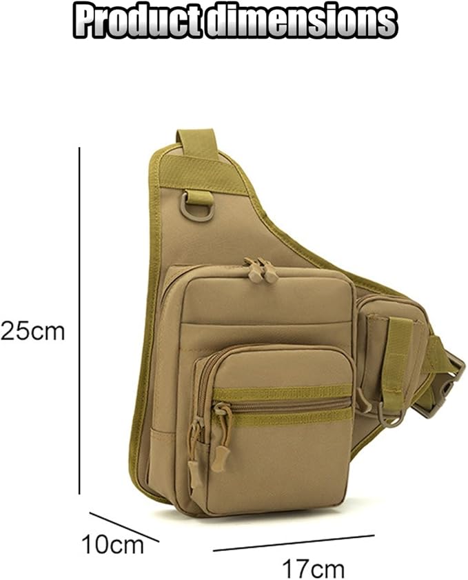 Fishing Waist Bag Travel Hiking Climbing Shoulder Pack for Men Lightweight for Fishing Hiking Camping Kayaking(Brown)