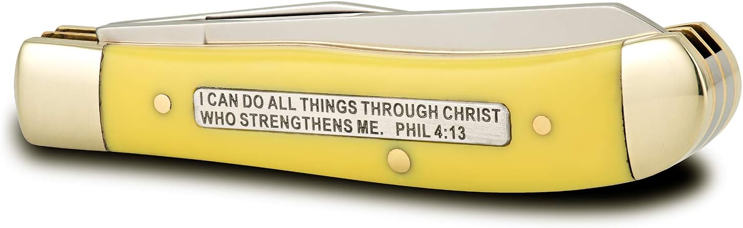 Shields of Strength Stainless Steel Double Blade Pocket Knife-Phil. 4:13