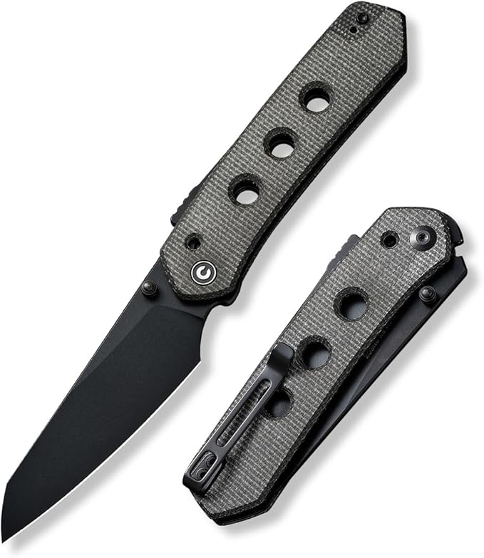 CIVIVI Vision FG Pocket Knife for EDC Superlock Folding Knife with 3.54 Reverse Tanto Nitro-V Blade Micarta Handle Ideal Gift for Men Women C22036-3
