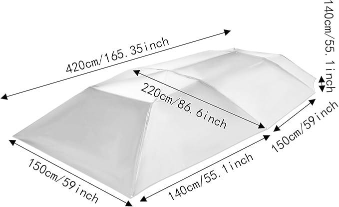 Semi-Automatic Car Tent 13.78x7.2ft Portable Car Sun Shelter with Hydraulic System for Sedan Foldable Car Awning with Carrying Bag for Vehicles Roof Protection (Silver Gray 4.2m)