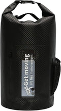 Waterproof Dry Bag 10L/20L Carbon Fiber Waterproof Dry Bag Hand-Held Bucket Bag Waterproof Bag Beach Drifting Swimming Bag Outdoor Backpack for SwimmingBoating(Black-20L)