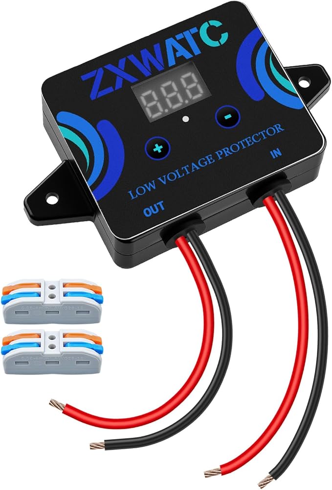 DC12-36V Low Voltage Protector Digital Disconnect Switch Over-Discharge Cutoff Module with LED Display Waterproof Battery Protection for Lead-Acid Lithium-Ion