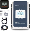 EPEVER 60A MPPT Solar Charge Controller 12V/24V/36V/48V Auto Max.PV 150V Input Negative Ground Solar Panel Charge Regulator with MT50 Remote Meter Temperature Sensor RTS &amp PC Communication Cable R