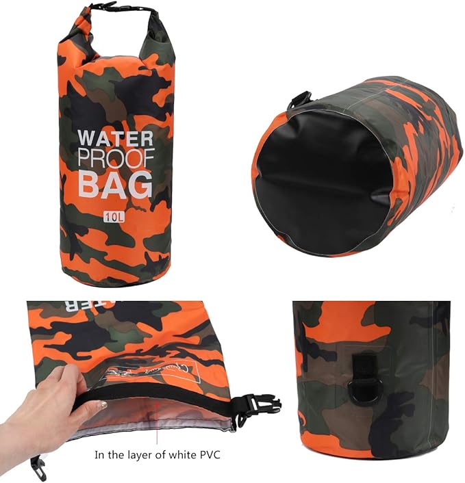 Waterproof Dry Bag 2L/5L/10L/15L/20L/30L Roll Top Sack Keeps Gear Dry for Kayaking Rafting Boating Swimming Camping Hiking Beach Fishing with Free Waterproof Phone Case (Orange 30L)