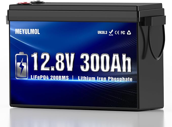 12V 300Ah LiFePO4 Battery Built-in 200A BMS 2026Upgraded Mini Size 15000+ Deep Cycles Lithium Battery with Low-Temp Protection for RV Marine Solar Off-Grid Home Backup (Compact &amp Lightweigh