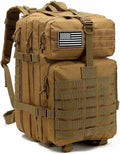 Tactical Backpack for Men 45L Military Gym Backpacks Large 3-Day Assault Pack Bug Out Bag MOLLE Daypack for Rucking Fishing Camping (Khaki)