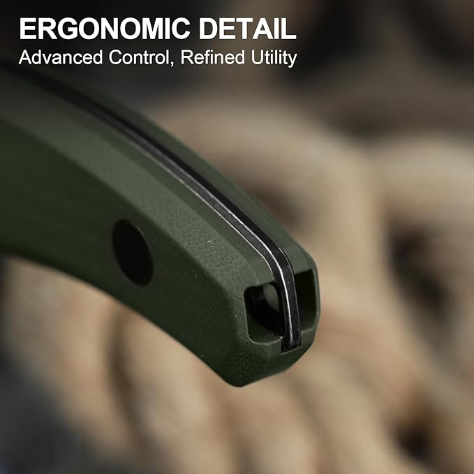 Kizer Bulldog Fix Fixed Blade Knife 2.97 Sheepsfoot 14C28N Blade Hunting Knife with Sheath Olive Green G10 One-Piece Handle EDC Camping Knives for Outdoor Survival 1116M1