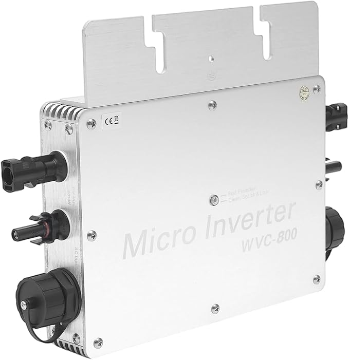 Solar Power Inverter 800W Solar Powered Inverter with LCD Display 22-50VDC 120V (90-140VAC) &amp 230V (170-260VAC) for Commercial Areas Power Plants and Schools (Silver)