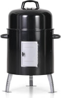 Captiva Designs 17-Inch Outdoor Vertical Smoker Wood Chunks Smoker with Thermometer for Outdoor CookingGrillingPicnicCamping and Party