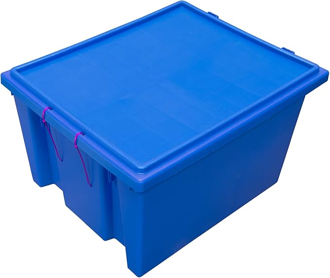 Akro-Mils 35231 Heavy Duty Plastic Lids for 35225 and 35230 Industrial Strength Nest and Stack Storage Bins and Totes for Storage Blue 3-Pack