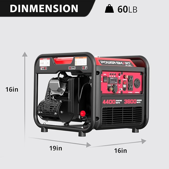 PowerSmart 4400-Watt Portable Generator with Inverter Technology 30 amp for Home Use and Emergency Backup 2026 EPA Compliant
