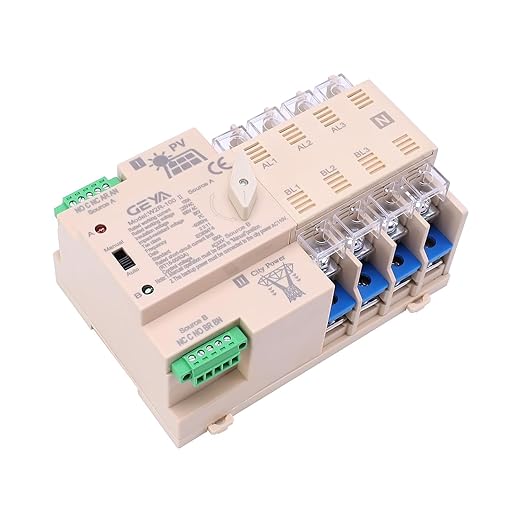 on-Grid Photovolatic Power Automatic Transfer Switch Din Rail 4P 100A AC110V ATS PV Solar System Power Generator Transfer Switch Use (ATS-4P-100A-110VAC-Solar)