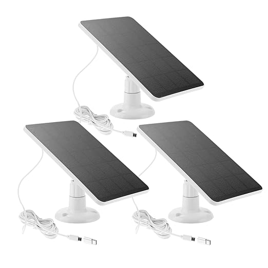 3-Pack Solar Panel Camera Charger Fit for Eufycam 3/3C s300/22 Pro 2C 2C Proc210s330s340e340 E Eufy E20 E40/L20/L40/S40/4G Security Camera Micro USB Type-C 10FT Charging Cable