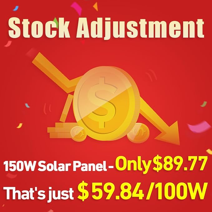DOKIO 150W Portable Foldable Solar Panel Kit Compact 21x20in Design 7.3lb with Standalone Controller and USB Monocrystalline Charger for 12V Batteries Power Stations RV Camping Emergency Use