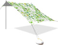xigua Leave Beach Tent Sun Shelter with Carrying Bag - Silver Coated Oxford Fabric Beach Canopy for Beach Camping Fishing - Includes Windproof Ropes Sandbags &amp Stakes