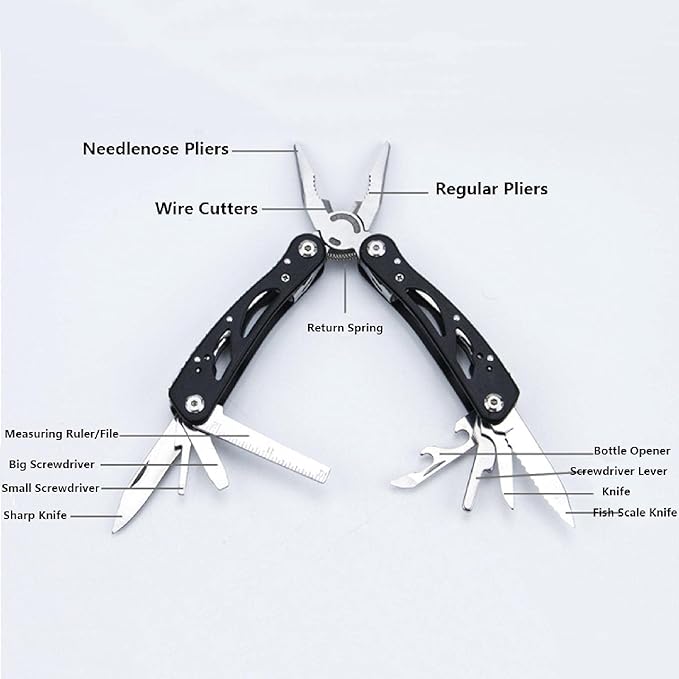 Multitools Pliers Stainless Steel Foldable Multitool Pocket Pliers Bottle Opener Screwdriver for Camping Outdoor Activities Repairing