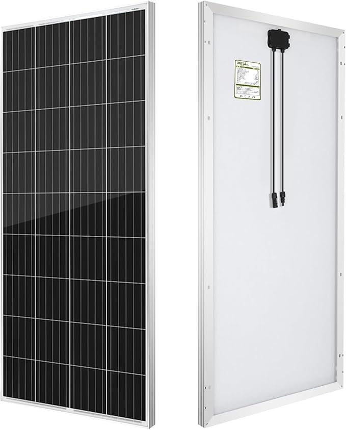 HQST Solar Panel 190 Watt 12 Volt High-Efficiency Monocrystalline PV Module Power Charger for RV Marine Rooftop Farm Battery and Other Off-Grid Applications 190W Single