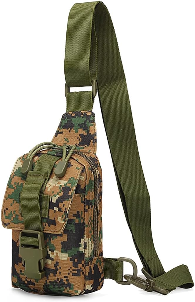 EDC Shoulder Bag Chest Pack Single Shoulder Messenger Tactical Military Bag Sport Backpack Hiking Daypack Men Women (Jungle Digital)